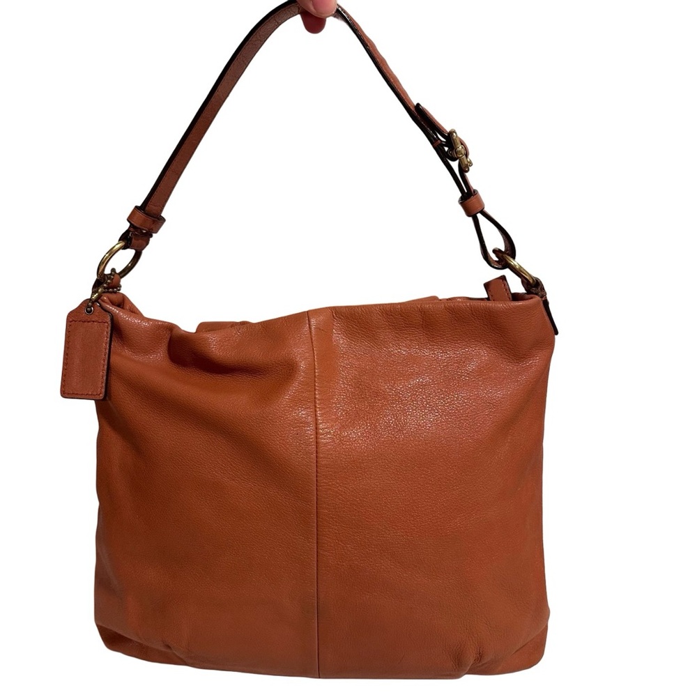 Coach Madison Isabelle Pebble Leather Hobo Bag Cognac/Saddle/Orange Shoulder Bag - Picture 5 of 16